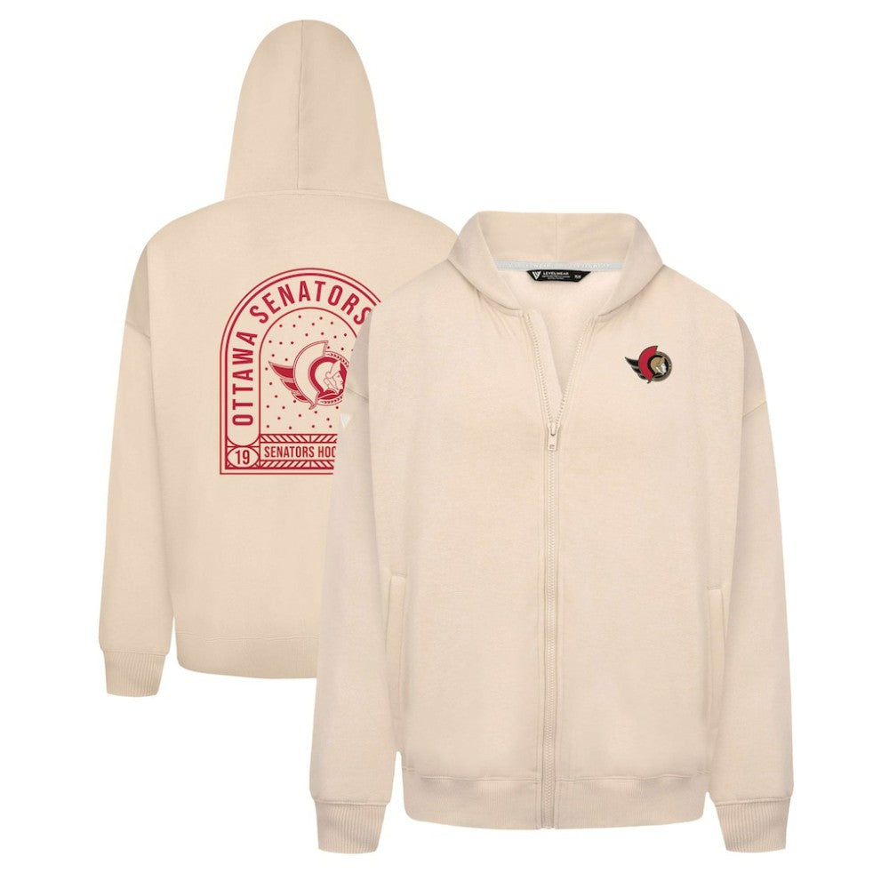 Ottawa Senators Levelwear Uphill Stained Glass Full-Zip Hoodie Jacket Khaki