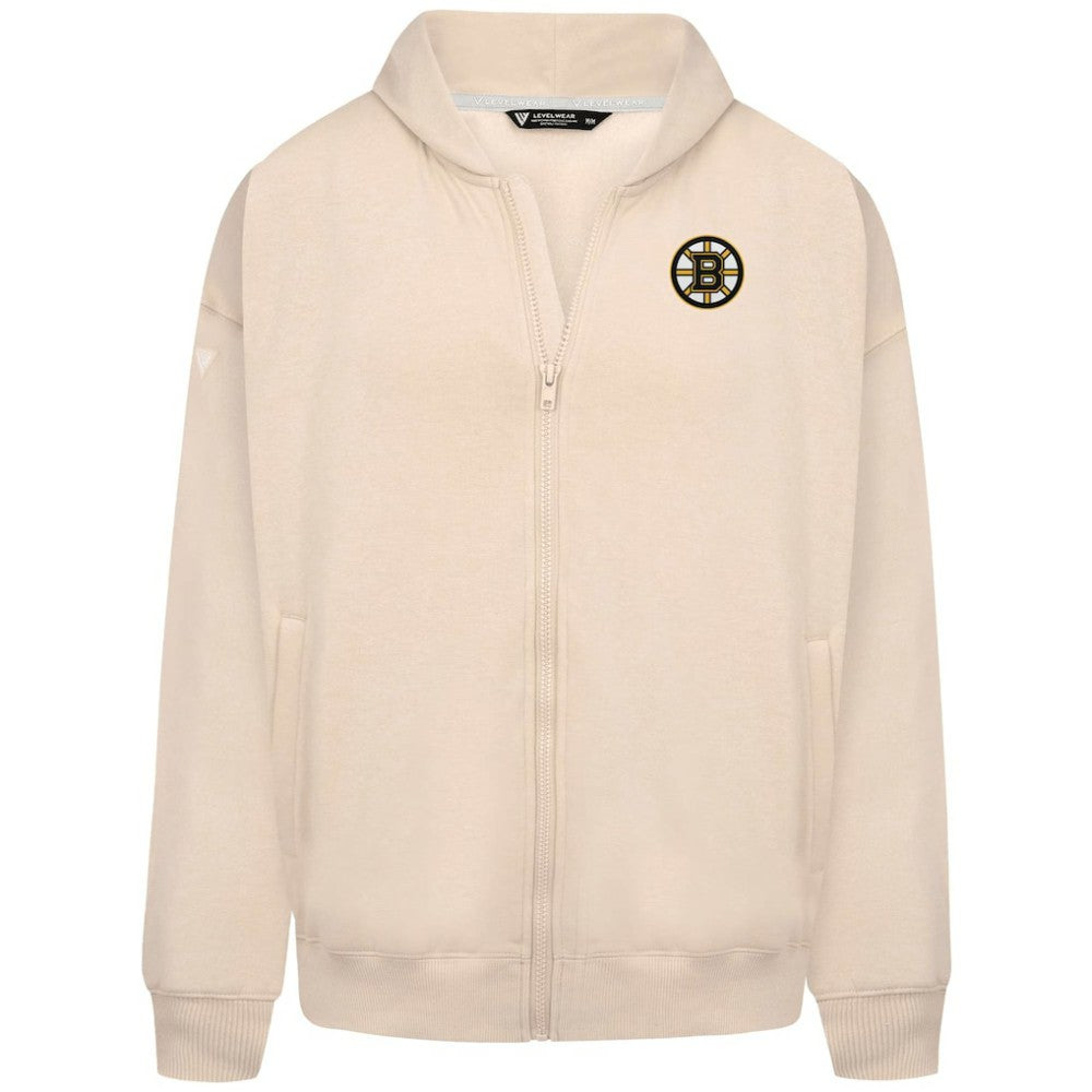 Boston Bruins Levelwear Uphill Stained Glass Full-Zip Hoodie Jacket Khaki