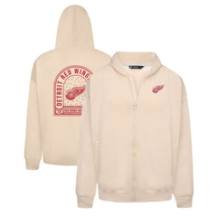 Detroit Red Wings Levelwear Uphill Stained Glass Full-Zip Hoodie Jacket Khaki