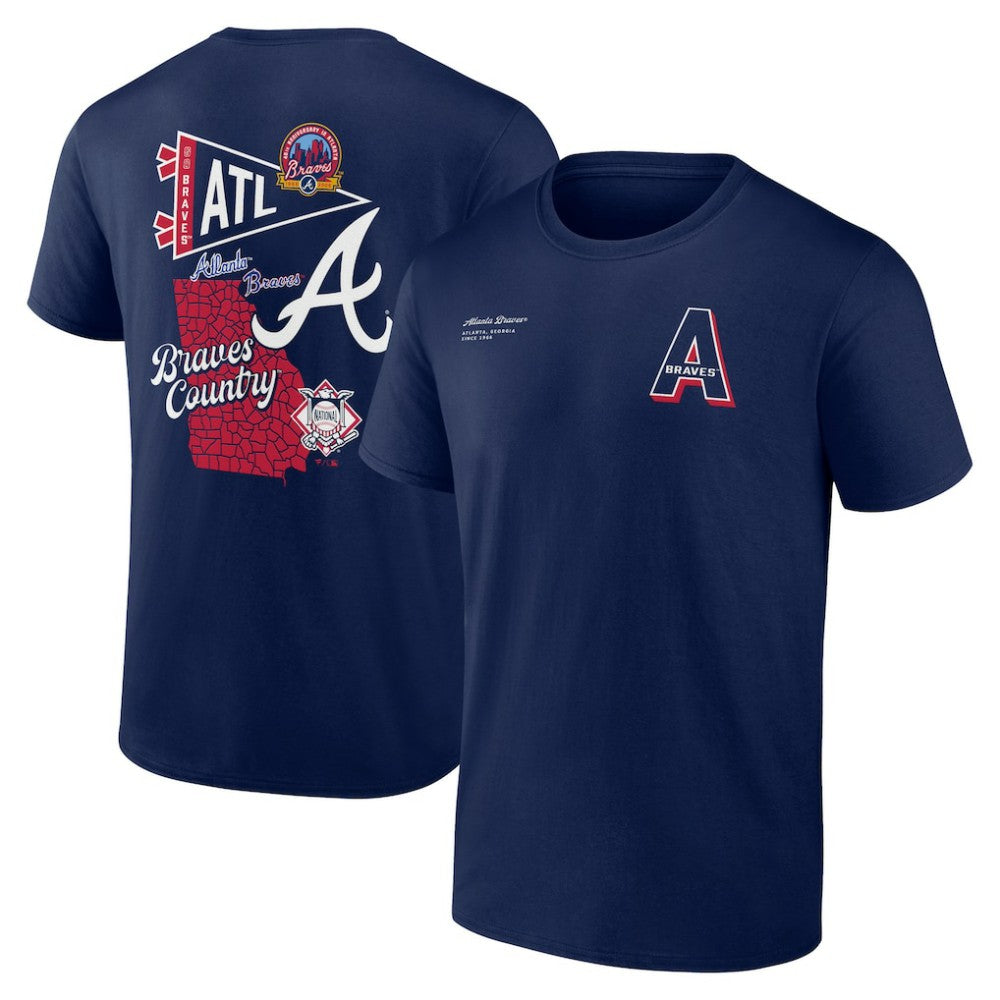 Atlanta Braves Split Zone T-Shirt Navy
