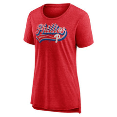 Philadelphia Phillies Women's League Leader Tri-Blend T-Shirt Red