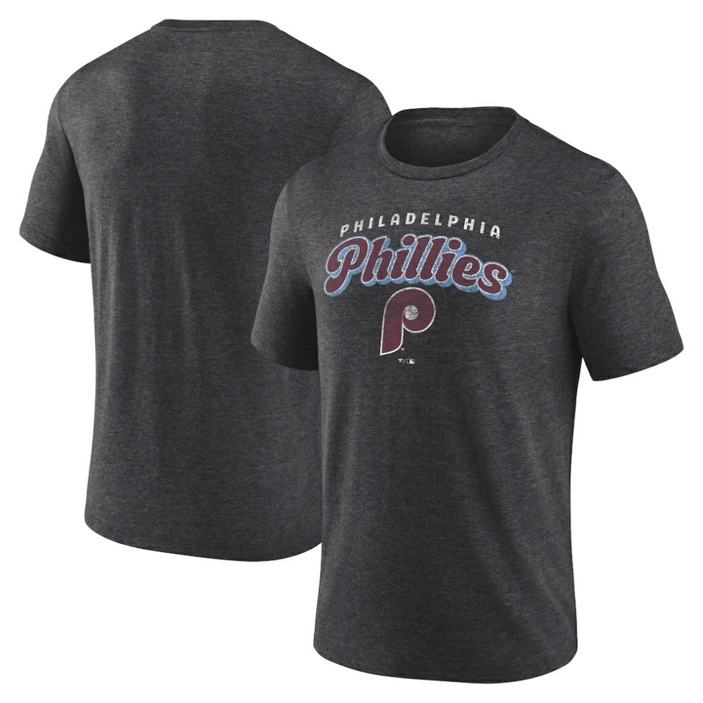 Philadelphia Phillies Wonderment Tri-Blend T-Shirt Charcoal