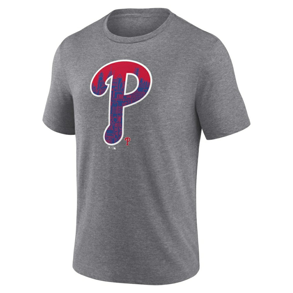 Philadelphia Phillies City P Tri-Blend T-Shirt Heather Gray