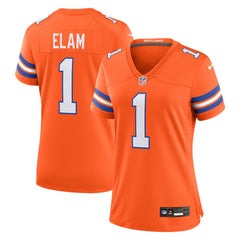 Jason Elam Denver Broncos Women's Mile High Collection 1977 Throwback Retired Player Game Jersey - Orange