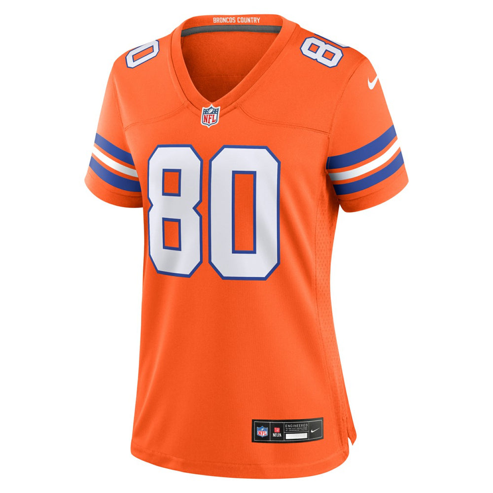Rod Smith Denver Broncos Women's Mile High Collection 1977 Throwback Retired Player Game Jersey - Orange