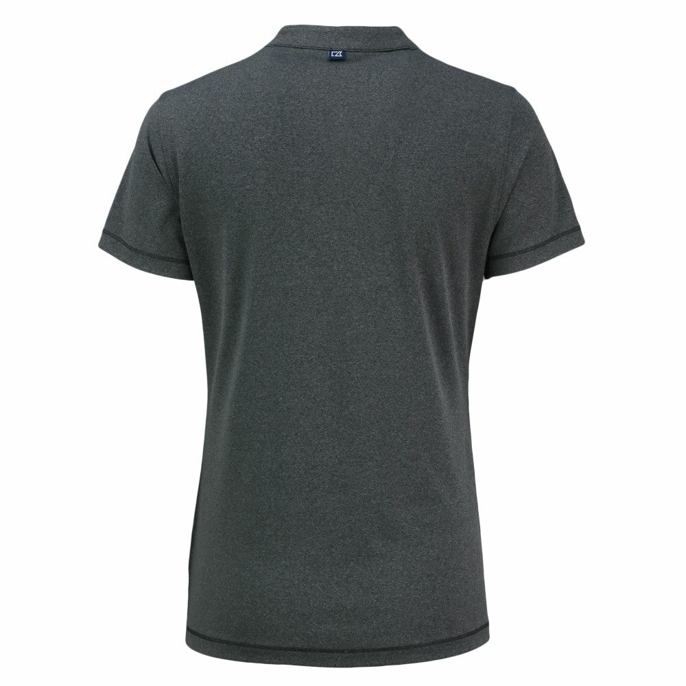 Houston Astros Cutter & Buck Women's Forge Stretch Blade DryTec V-Neck Polo Heather Black