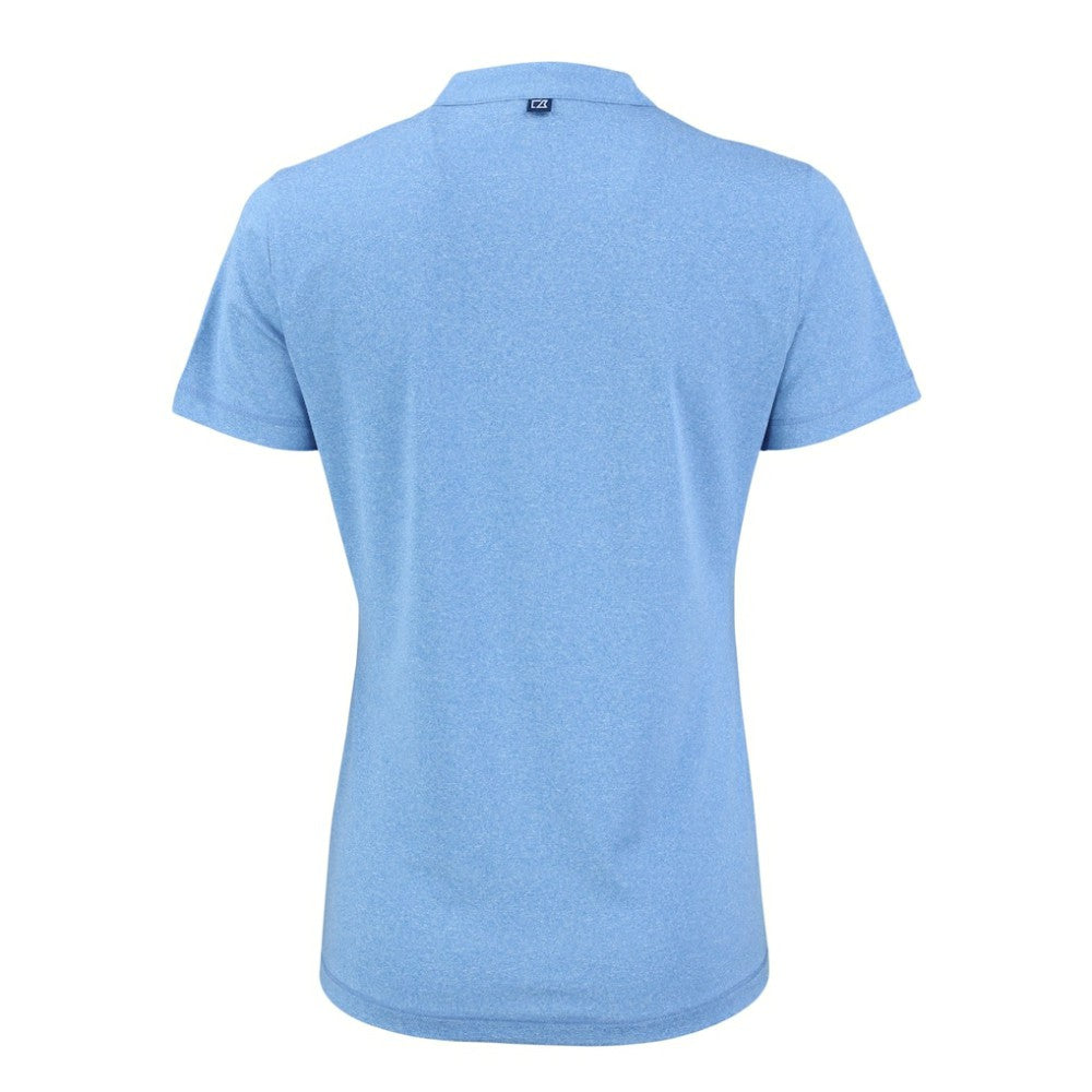 Philadelphia Phillies Cutter & Buck Women's Forge Stretch Blade DryTec V-Neck Polo Heather Light Blue