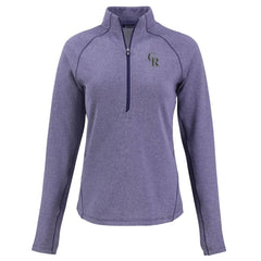 Colorado Rockies Cutter & Buck Women's Peshastin Eco Fleece Recycled Raglan Half-Zip Top Heather Purple