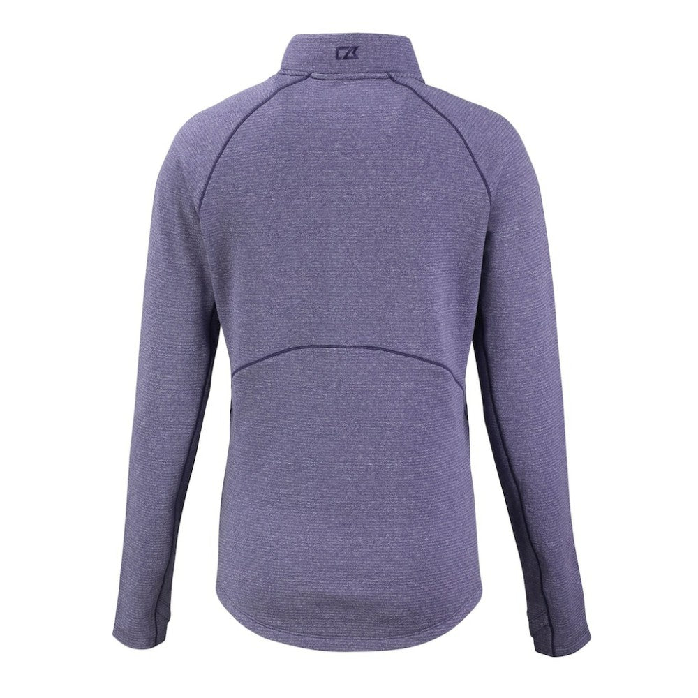 Colorado Rockies Cutter & Buck Women's Peshastin Eco Fleece Recycled Raglan Half-Zip Top Heather Purple