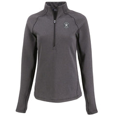 Houston Astros Cutter & Buck Women's Peshastin Eco Fleece Recycled Raglan Half-Zip Top Heather Black