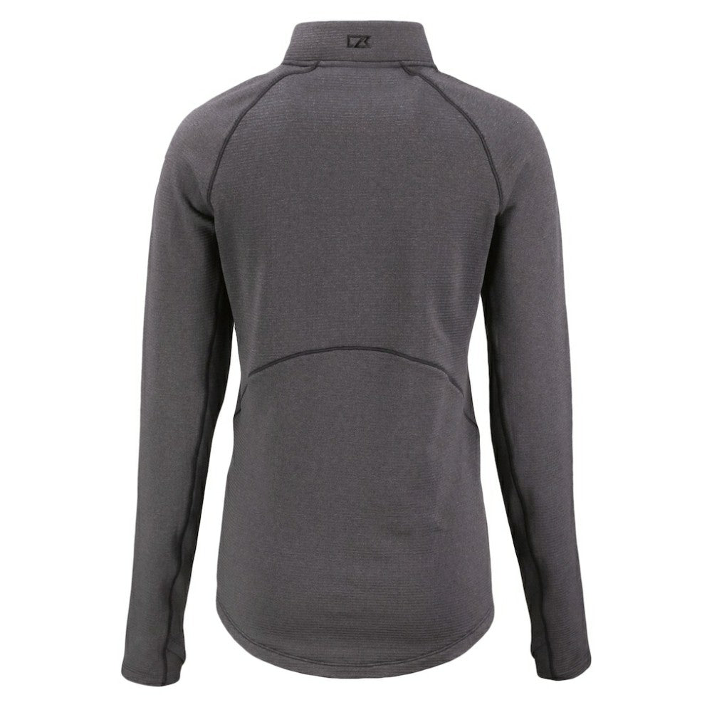 Houston Astros Cutter & Buck Women's Peshastin Eco Fleece Recycled Raglan Half-Zip Top Heather Black