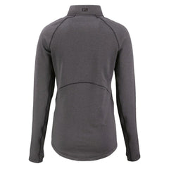 Houston Astros Cutter & Buck Women's Peshastin Eco Fleece Recycled Raglan Half-Zip Top Heather Black
