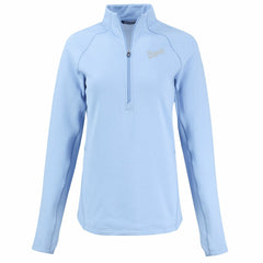 Kansas City Royals Cutter & Buck Women's Peshastin Eco Fleece Recycled Raglan Half-Zip Top Heather Light Blue
