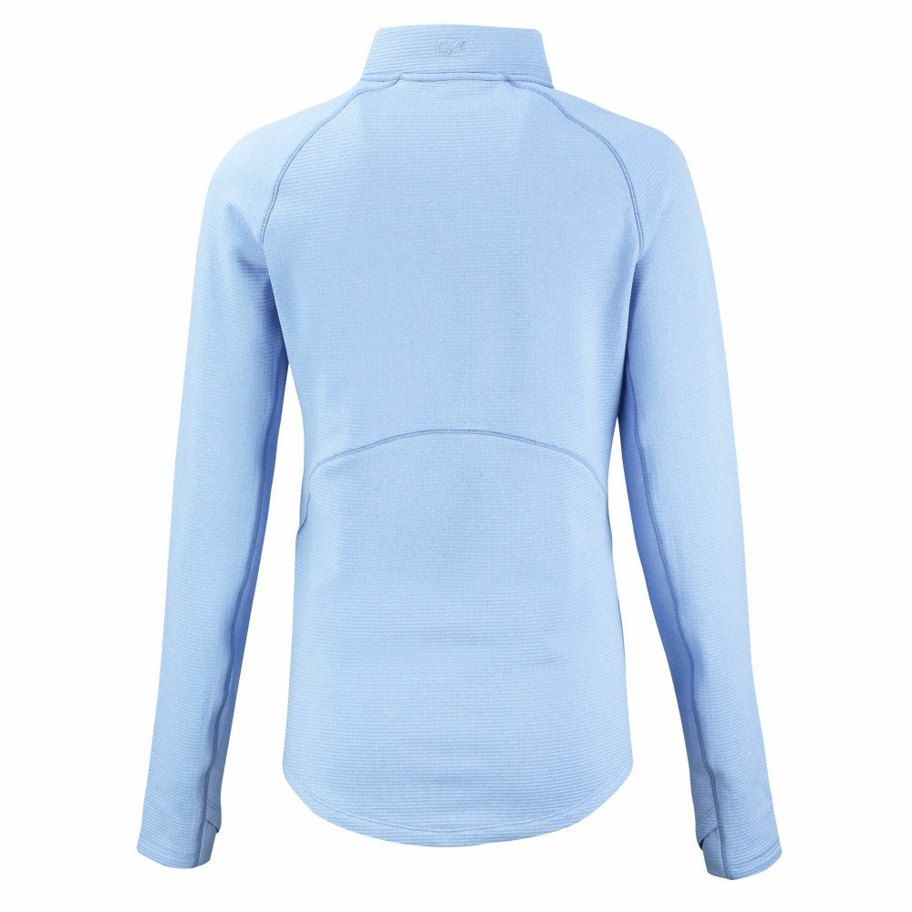 Kansas City Royals Cutter & Buck Women's Peshastin Eco Fleece Recycled Raglan Half-Zip Top Heather Light Blue