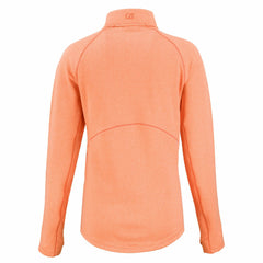 New York Mets Cutter & Buck Women's Peshastin Eco Fleece Recycled Raglan Half-Zip Top Heather Orange