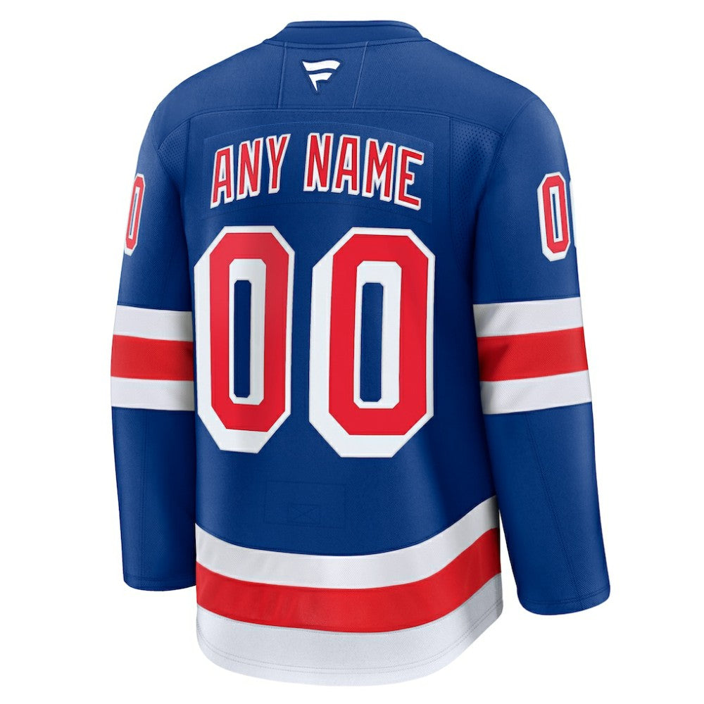 New York Rangers Fanatics Home Premium Custom Jersey Royal