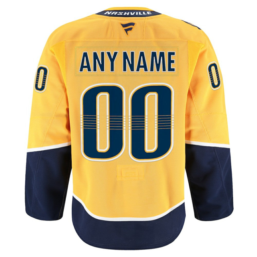 Nashville Predators Fanatics Home Authentic Pro Custom Jersey Gold