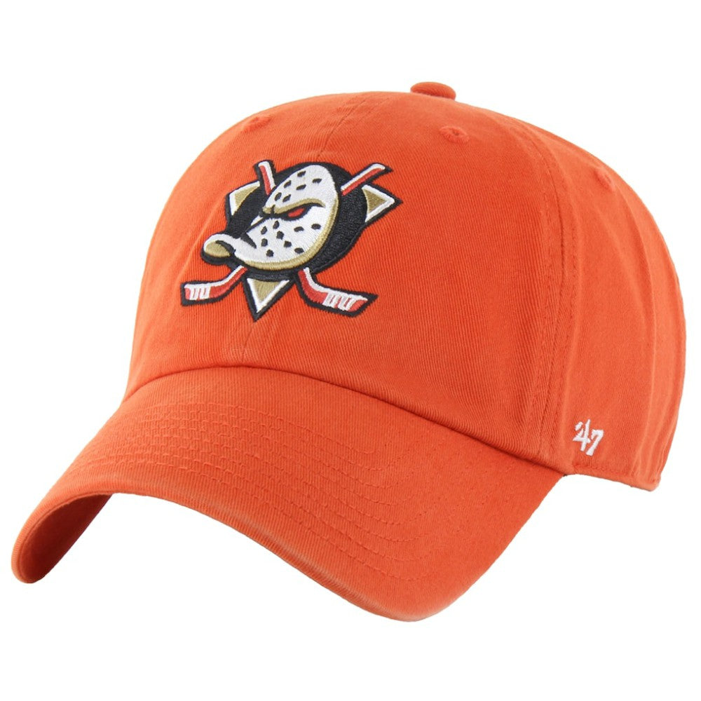 Anaheim Ducks '47 Core Logo Clean Up Adjustable Hat Orange