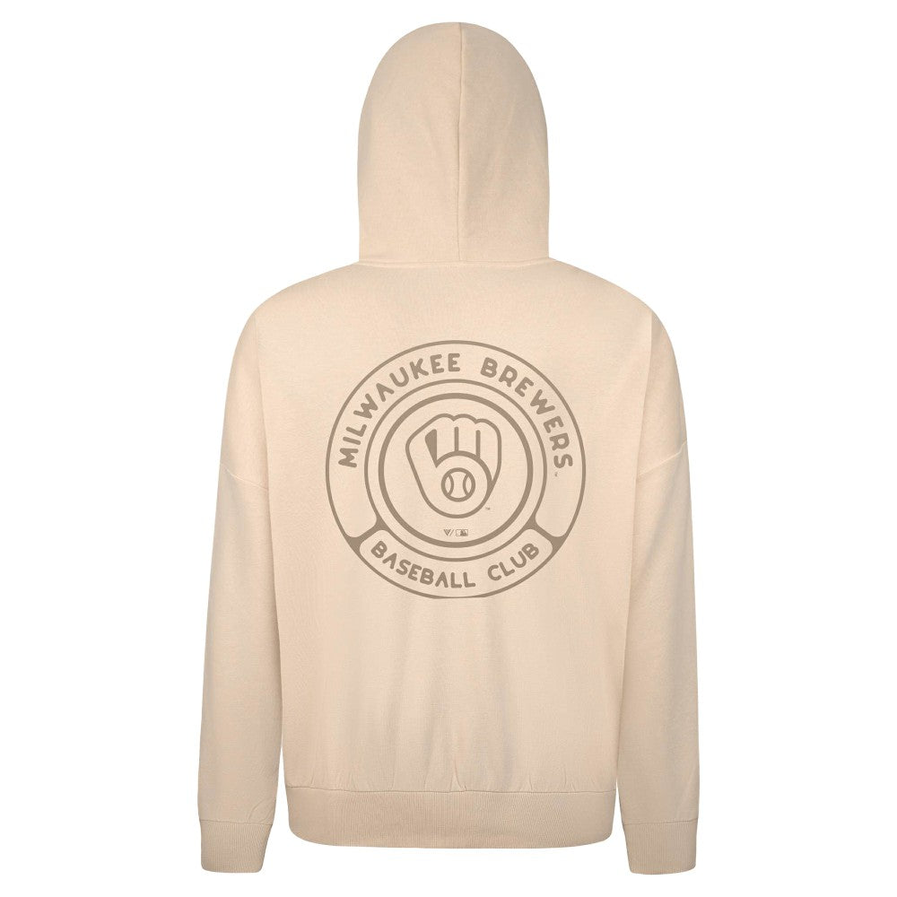 Milwaukee Brewers Levelwear Contact Oversized Pullover Hoodie Khaki