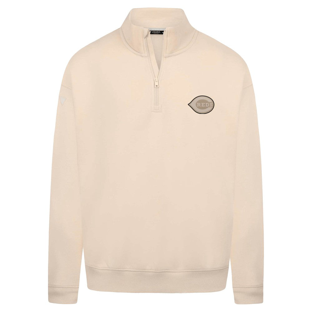 Cincinnati Reds Levelwear Murray Quarter-Zip Sweatshirt Khaki