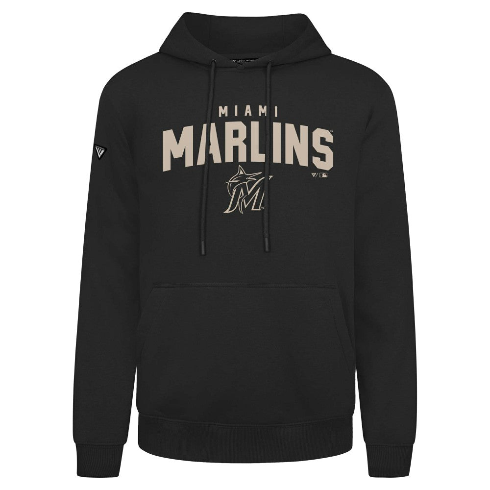 Miami Marlins Levelwear Podium Team Arch Pullover Hoodie Black