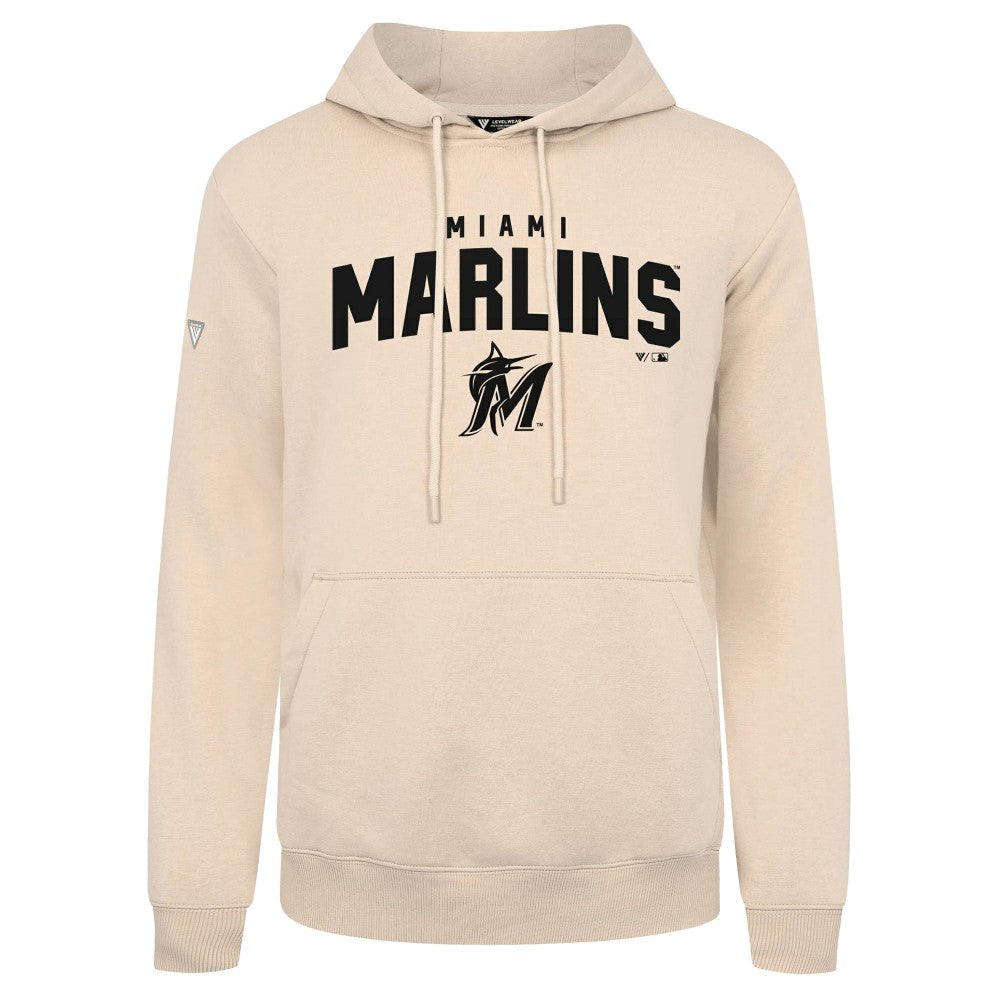 Miami Marlins Levelwear Podium Team Arch Pullover Hoodie Khaki