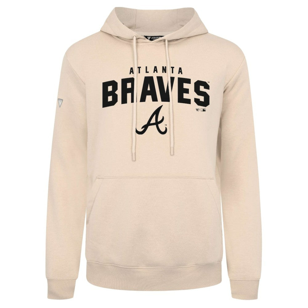 Atlanta Braves Levelwear Podium Team Arch Pullover Hoodie Khaki