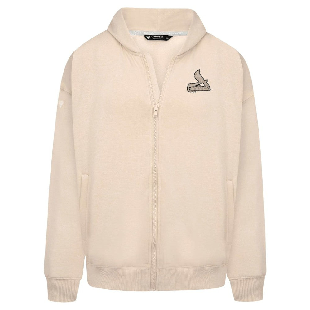 St. Louis Cardinals Levelwear Uphill Oversized Full-Zip Hoodie Khaki