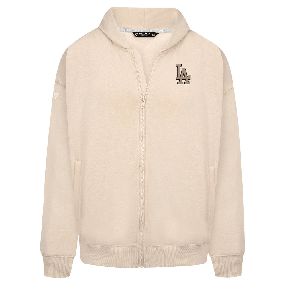 Los Angeles Dodgers Levelwear Uphill Oversized Full-Zip Hoodie Khaki