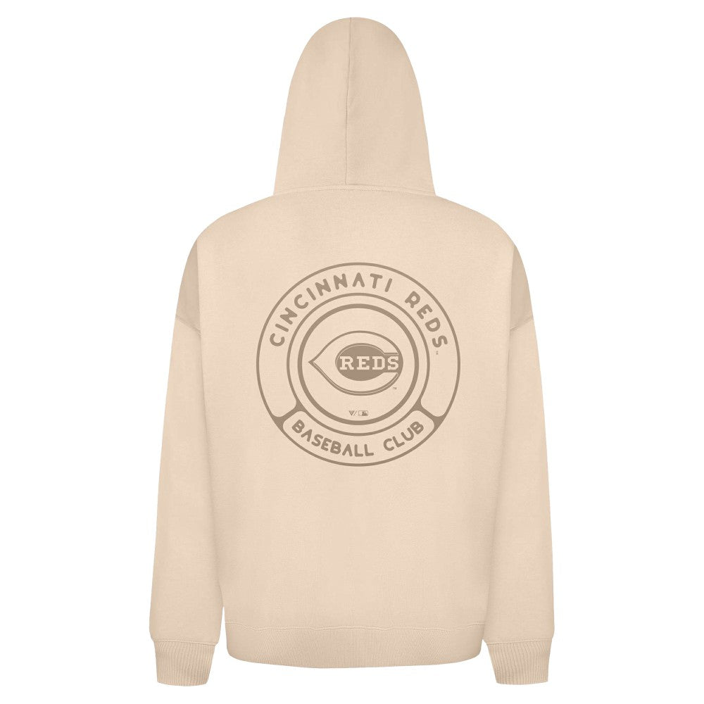 Cincinnati Reds Levelwear Uphill Oversized Full-Zip Hoodie Khaki