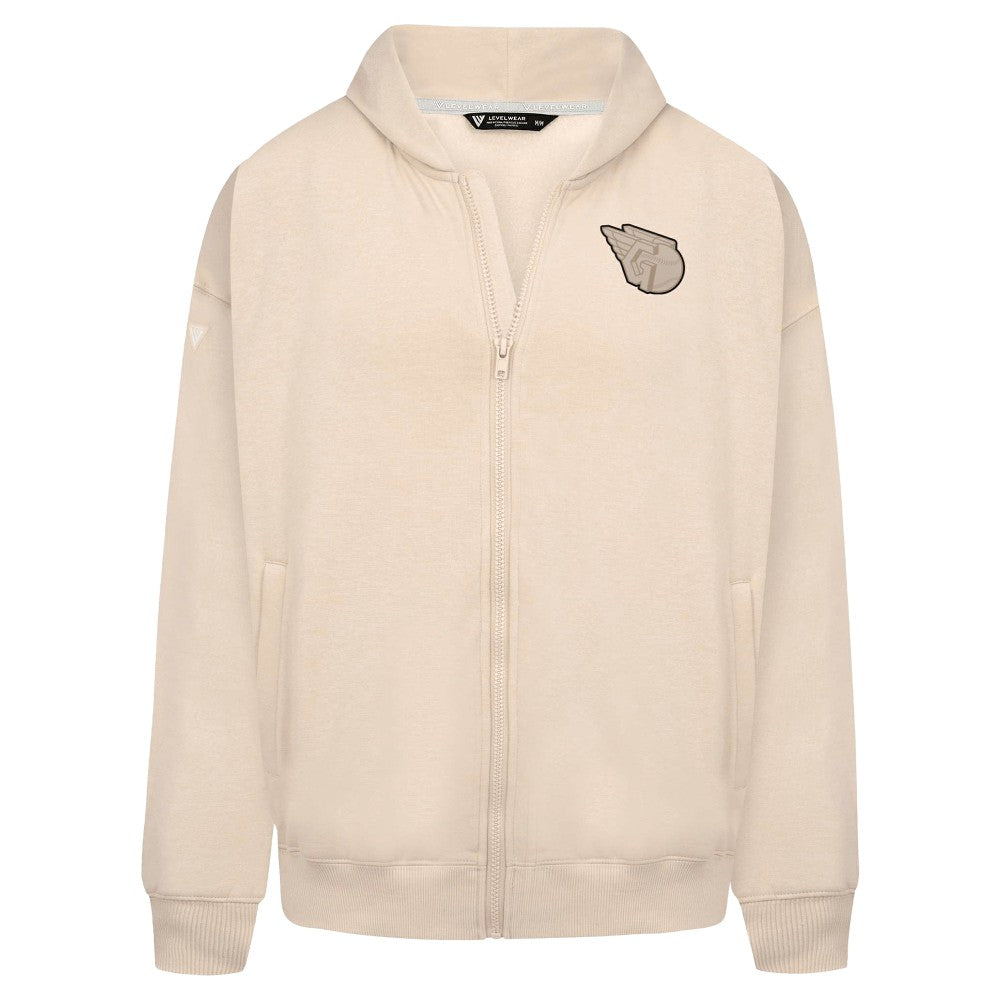 Cleveland Guardians Levelwear Uphill Oversized Full-Zip Hoodie Khaki