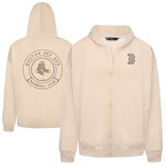 Boston Red Sox Levelwear Uphill Oversized Full-Zip Hoodie Khaki