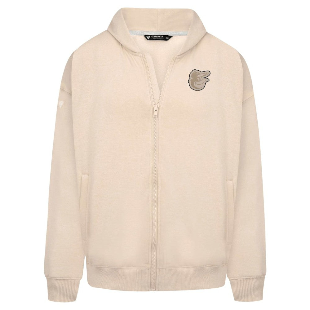 Baltimore Orioles Levelwear Uphill Oversized Full-Zip Hoodie Khaki