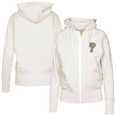 Philadelphia Phillies Levelwear Women's Gardinia Full-Zip Hoodie Khaki