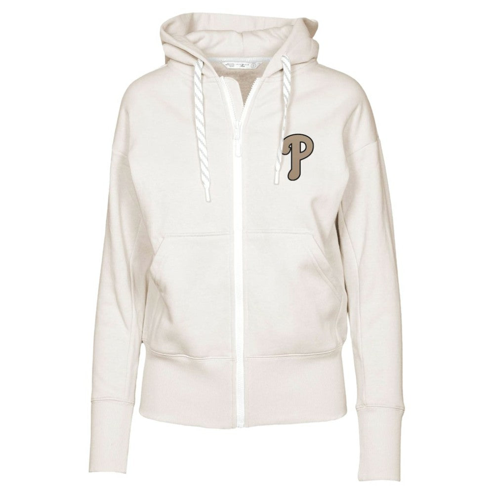Philadelphia Phillies Levelwear Women's Gardinia Full-Zip Hoodie Khaki