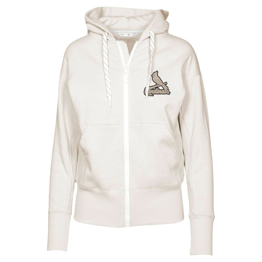 St. Louis Cardinals Levelwear Women's Gardinia Full-Zip Hoodie Khaki