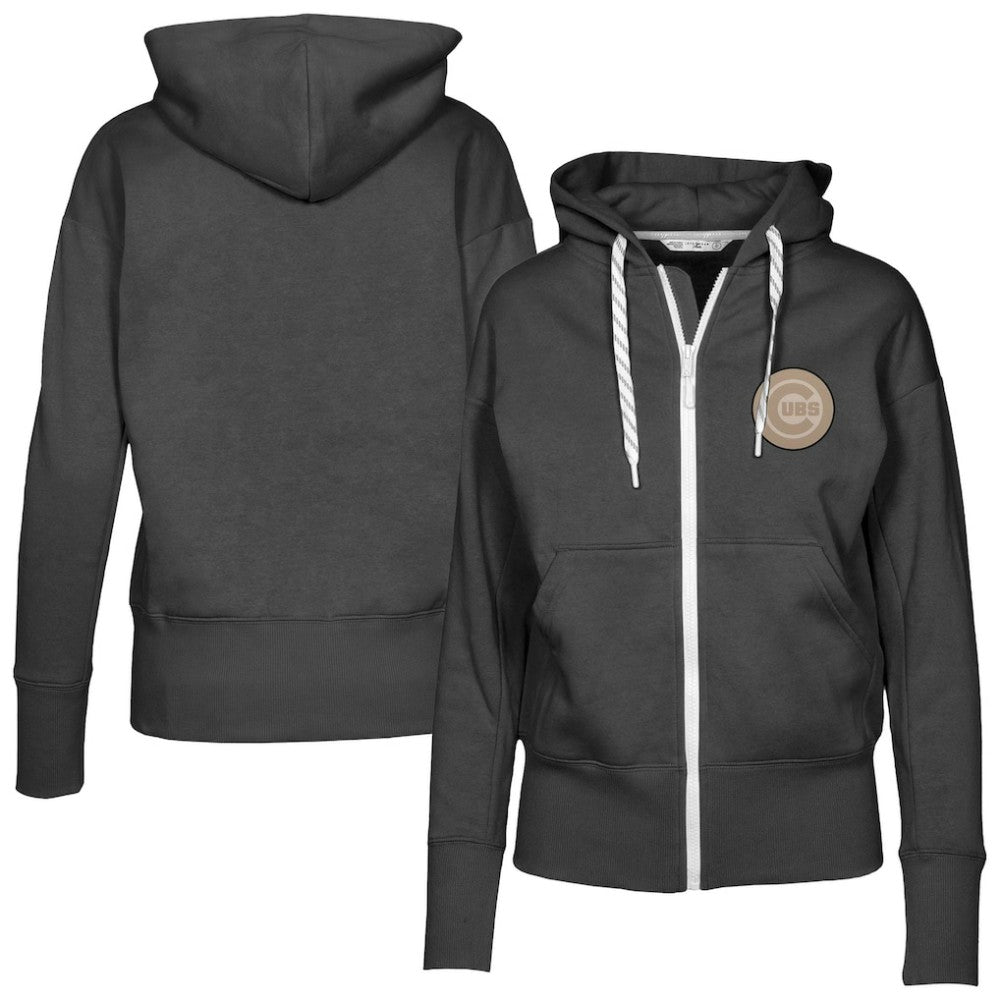 Chicago Cubs Levelwear Women's Gardinia Full-Zip Hoodie Black