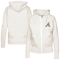 Atlanta Braves Levelwear Women's Gardinia Full-Zip Hoodie Khaki