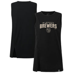 Milwaukee Brewers Levelwear Women's Influx Team Arch Tank Top Black