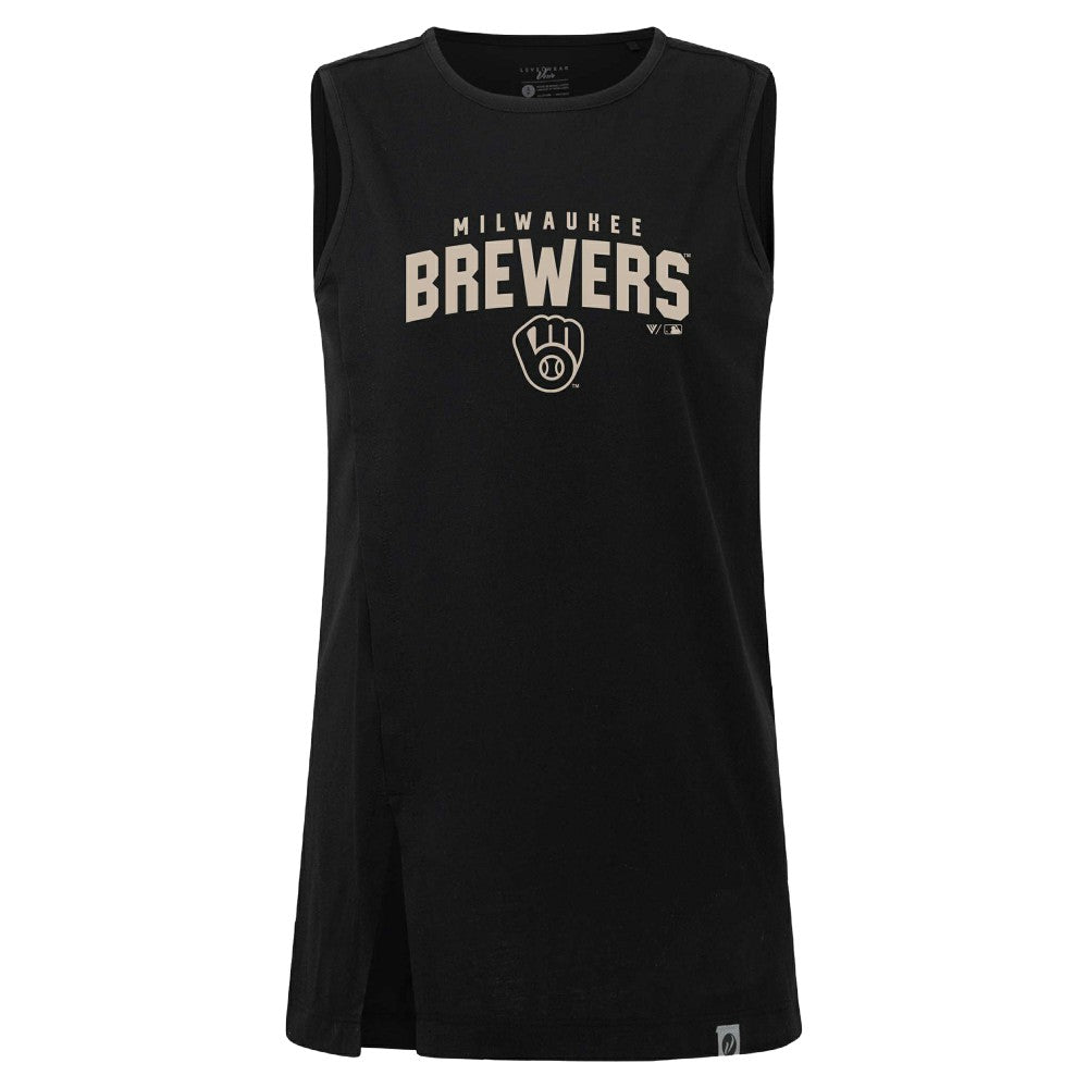 Milwaukee Brewers Levelwear Women's Influx Team Arch Tank Top Black