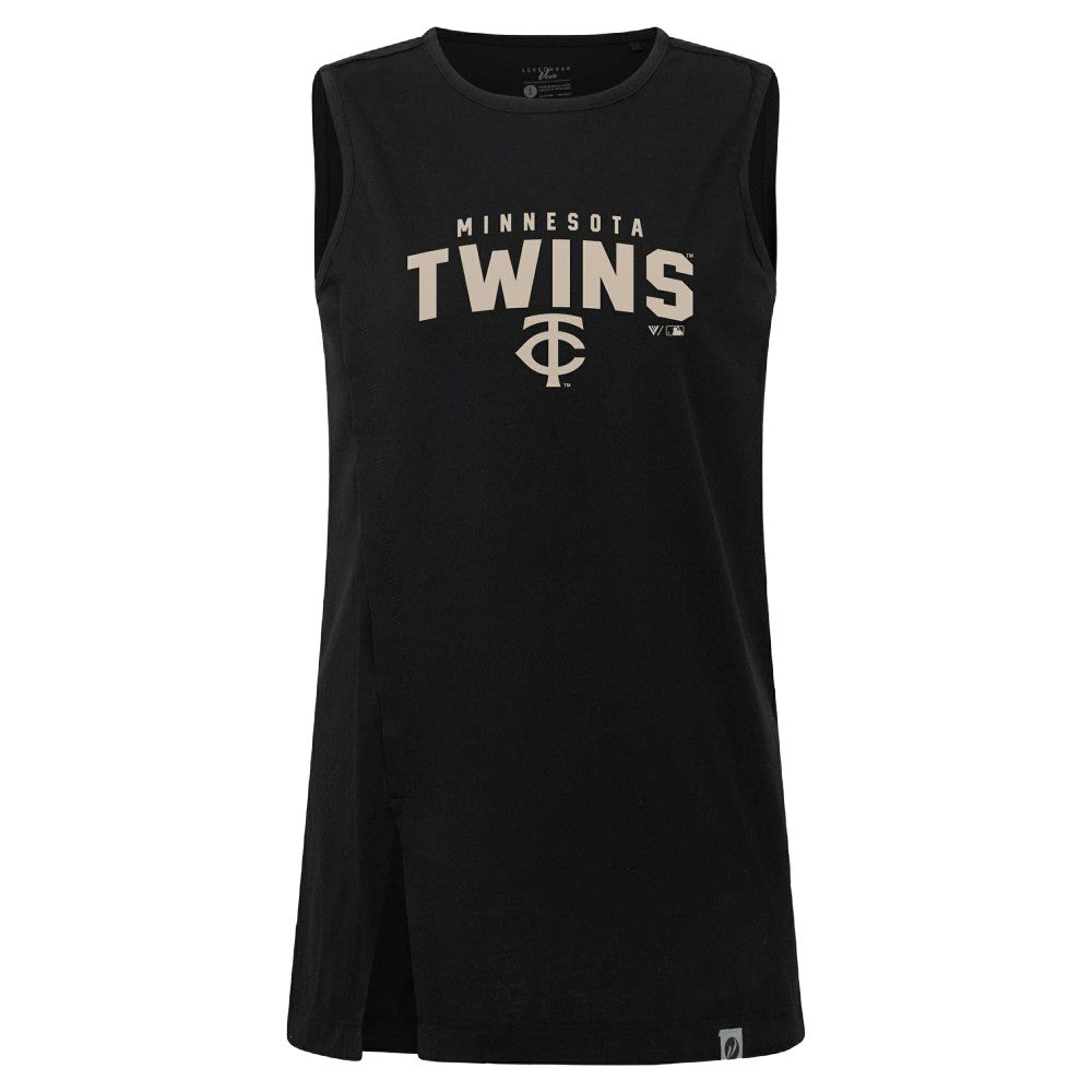 Minnesota Twins Levelwear Women's Influx Team Arch Tank Top Black