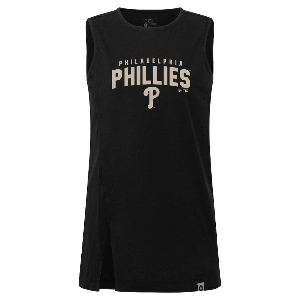 Philadelphia Phillies Levelwear Women's Influx Team Arch Tank Top Black