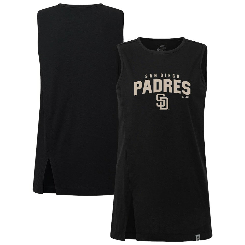 San Diego Padres Levelwear Women's Influx Team Arch Tank Top Black