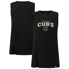 Chicago Cubs Levelwear Women's Influx Team Arch Tank Top Black