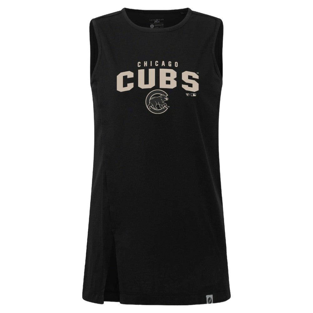 Chicago Cubs Levelwear Women's Influx Team Arch Tank Top Black