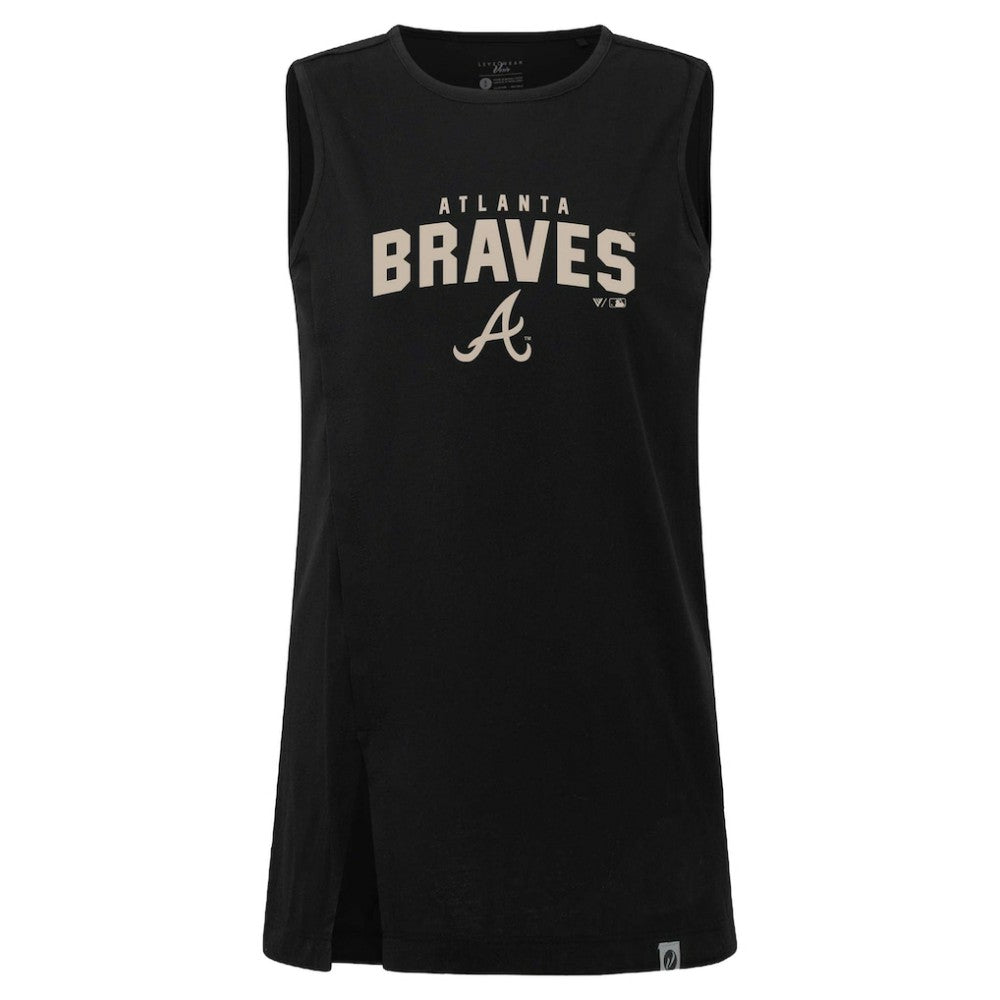 Atlanta Braves Levelwear Women's Influx Team Arch Tank Top Black