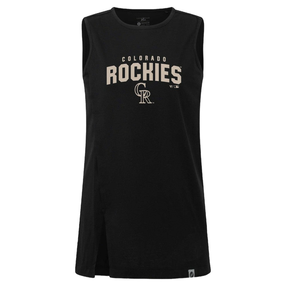 Colorado Rockies Levelwear Women's Influx Team Arch Tank Top Black