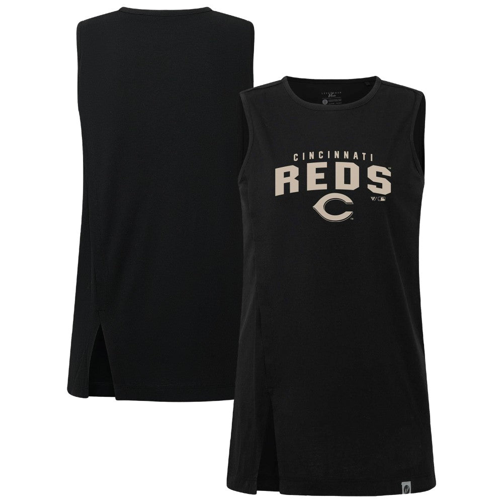 Cincinnati Reds Levelwear Women's Influx Team Arch Tank Top Black
