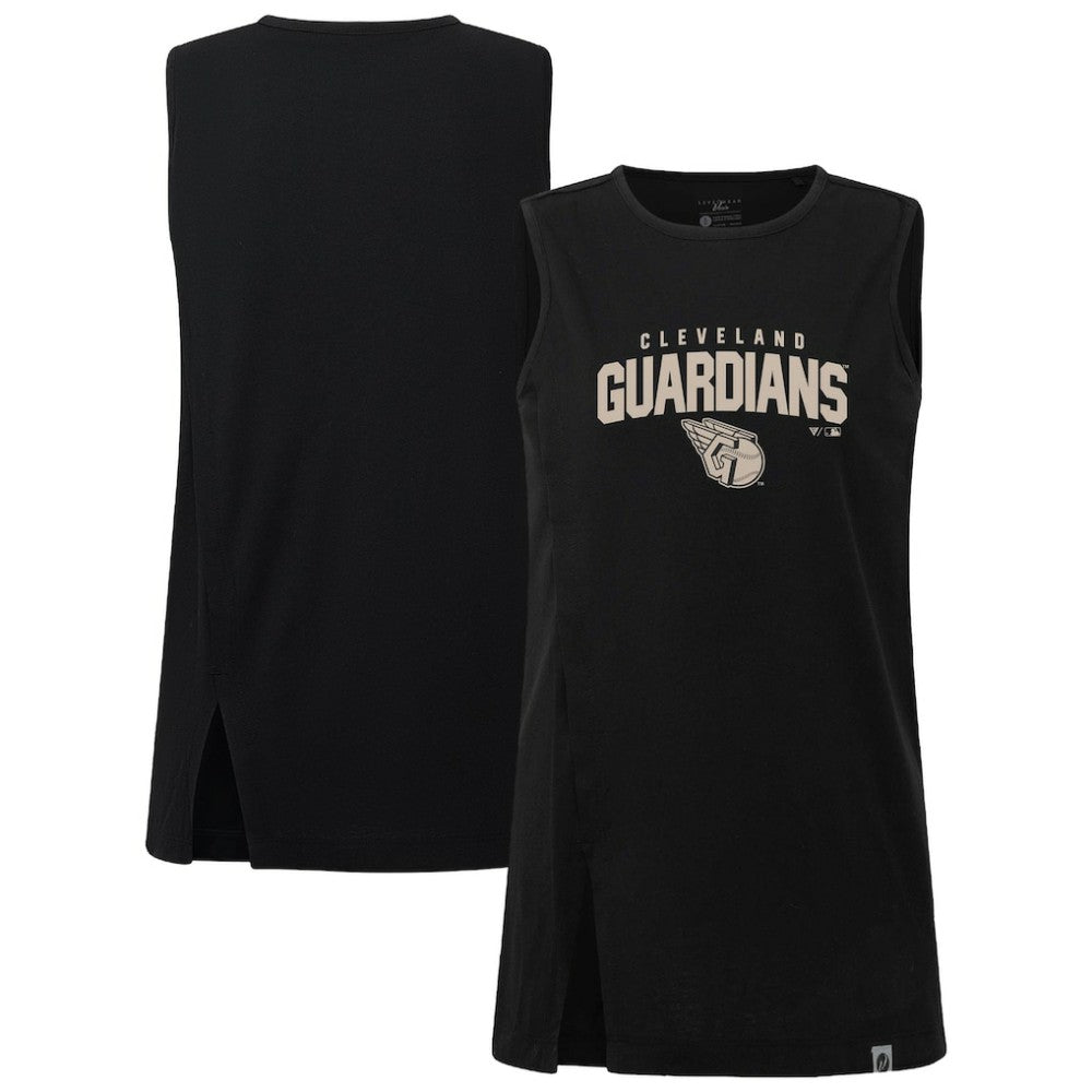 Cleveland Guardians Levelwear Women's Influx Team Arch Tank Top Black