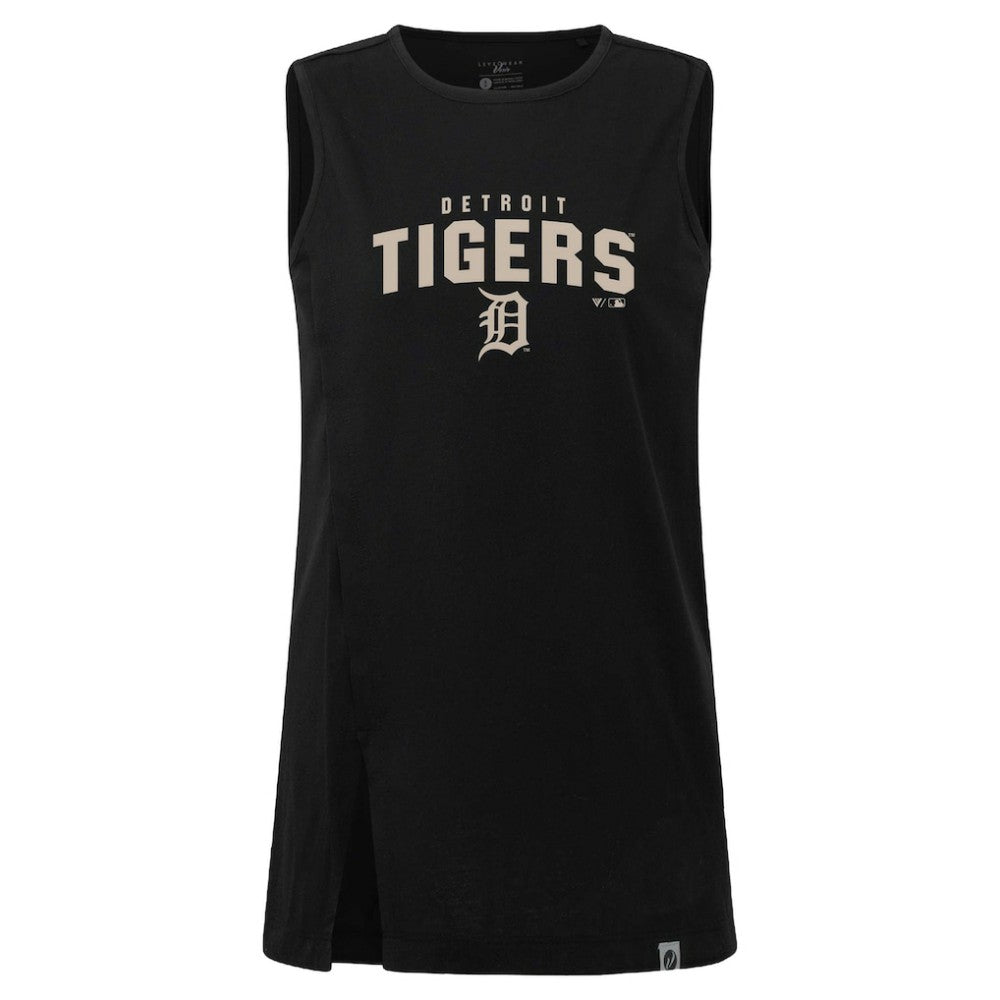 Detroit Tigers Levelwear Women's Influx Team Arch Tank Top Black